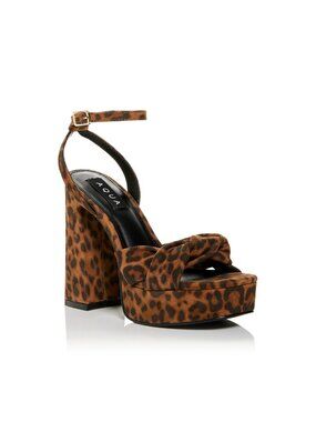 AQUA Pasha Leopard Print Platform Heeled Sandals Women's Size 9 New $138